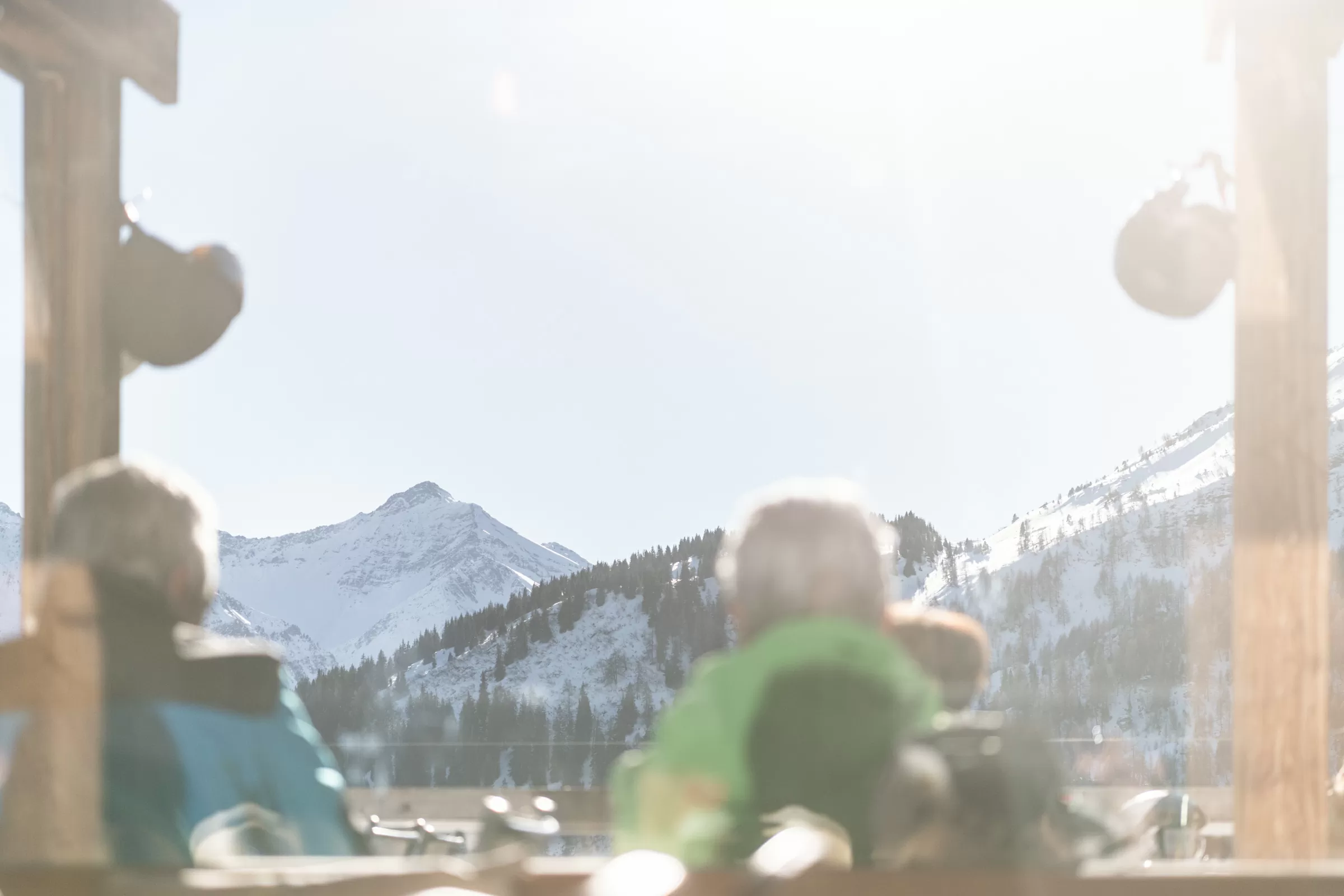 Bergrestaurant im Winter auf dem Erlebnisberg in Pradaschier